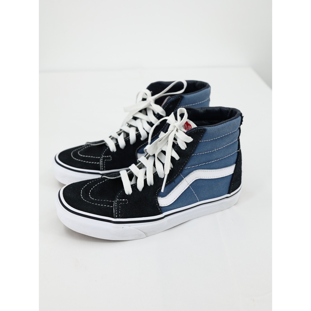 Vans Sk8-Hi Blue Black High Top Skate Shoes Suede Canvas Women’s 7.5 Men’s 6